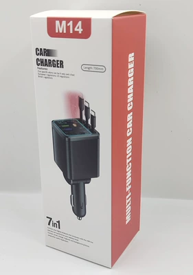 New cross-border 7-in-1 retractable cable Mobil şarj cihazları - 120w-7-in-1-three-port-ccc-starry-sky-ambient-light-car-super-fast-charger-color-box