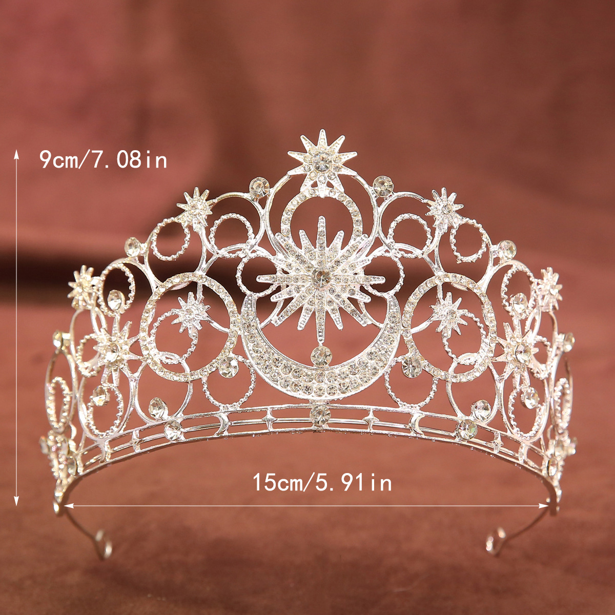 Tocado corona nupcial rhinestone corona boda hilo regalo ropa 18 años adulto regalo cumpleaños princesa accesorios para el cabello niños