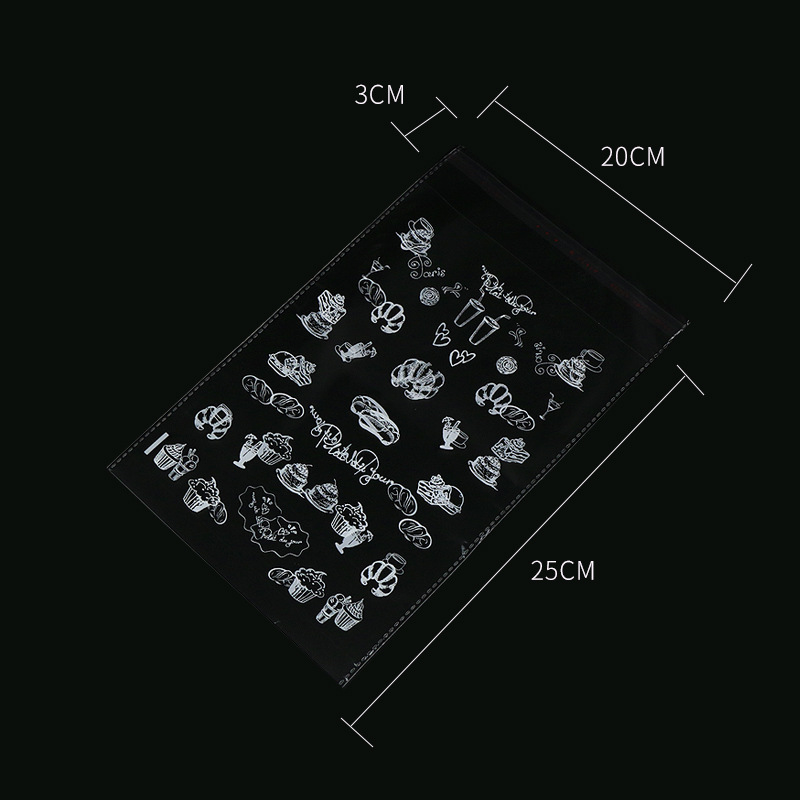 자가접착식 고투명 꽃무늬 20*25+3-(100개/팩)