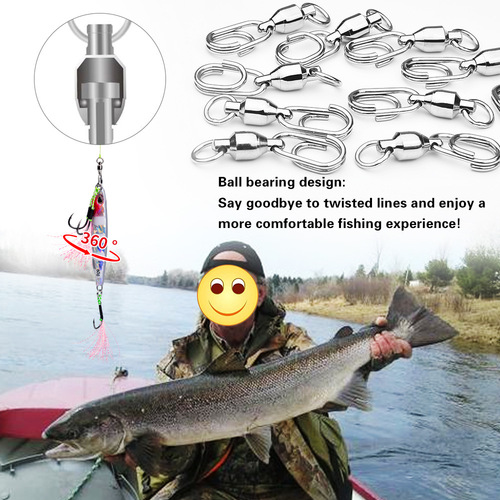 Stainless steel bearing swivel quick buckle oval pin sea fishing iron plate figure eight ring connector fishing gear accessories