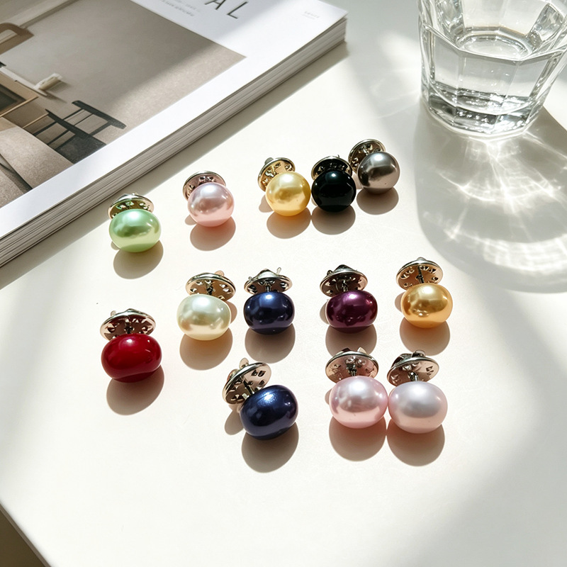 Exquisite Pearl Brooch Pin, Anti-Exposure Invisible Hidden Button, Collar Button, Shawl Pin, Cardigan Clothing Fastener, Shirt Fastener