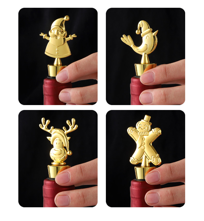 40g Weight wine stopper Kitchen and drinking utensils Christmas Fashion Santa Claus Alloy Christmas 1 Piece