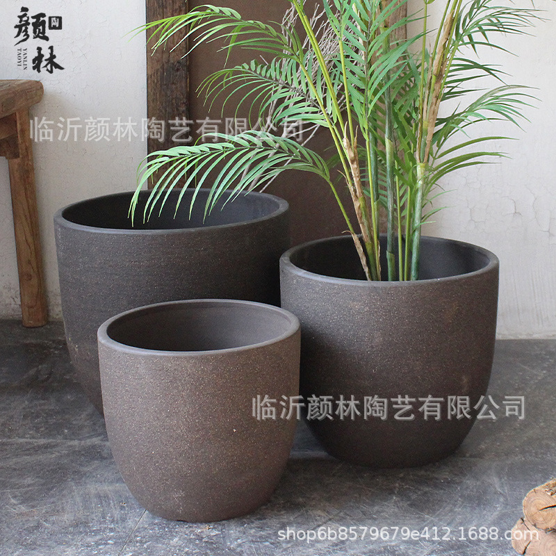 vasijas de cerámica nórdicas simples vasijas de cerámica gruesa vasijas de arena púrpura de alta calidad vasijas de decoración de la sala de estar vasijas de cerámica verdes modernas