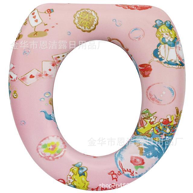 Alfombra de inodoro infantil multicolor, diseño divertido y fácil de limpiar