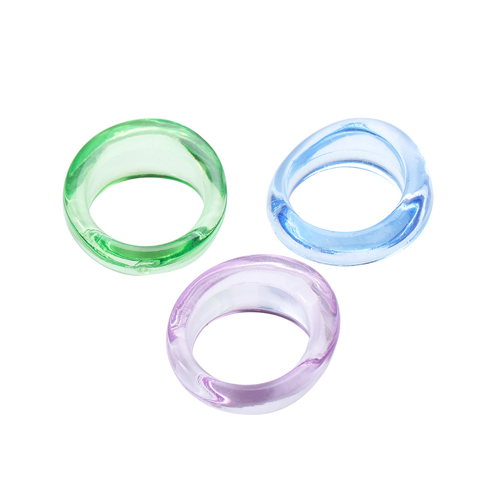 Simple Acrylic Resin Ring Set display picture 11