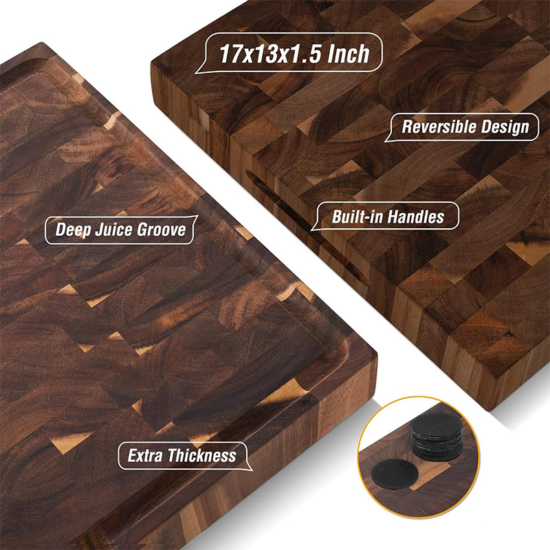Tablero de cortar de madera maciza transfronterizo, tablero de ajedrez de madera de Xiangsi, tablero de cortar, tablero de cortar doméstico, tablero de cortar a cuadros geométricos, yunque de empalme de madera