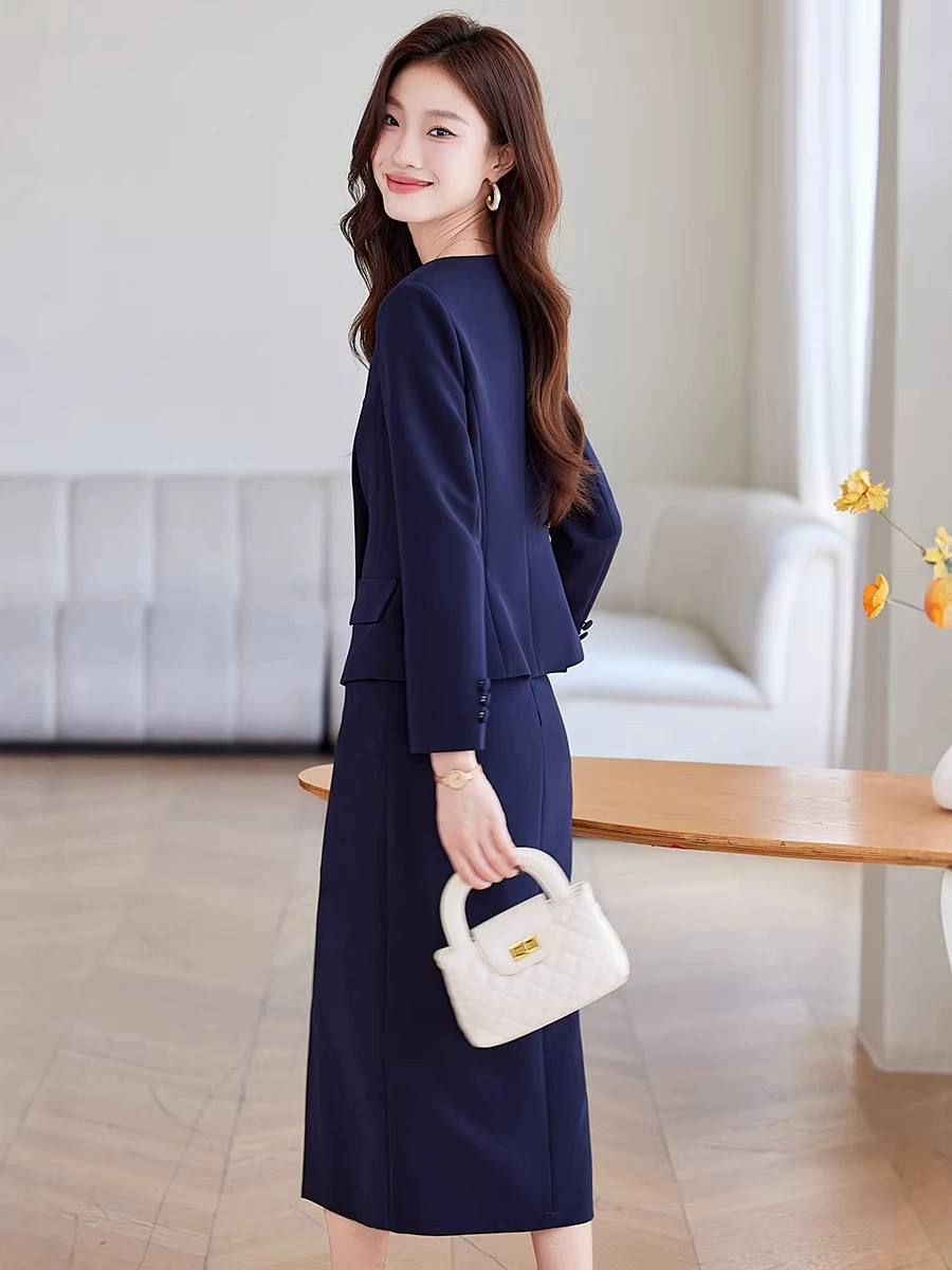Классический костюмный пиджак и комплект юбка, элегантный стиль boucle-inspired, двупредметный костюм пиджак и карандашная юбка