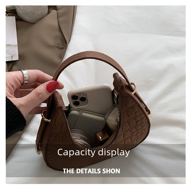 Jednobojna elegantna ženska torba 2022., moderna korejska zima, nova torba za ispod pazuha s uzorkom kamena, ležerna torba za rame_voghion.com