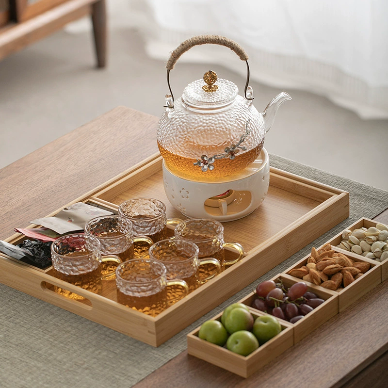 Flavored tea, teapot, set, glass explosion-proof candle for home use