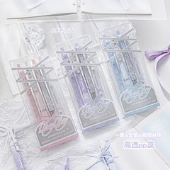 RosyPosy創意少女心バンド中性ペン学生試験速乾サイン専用0.5mm押しペン