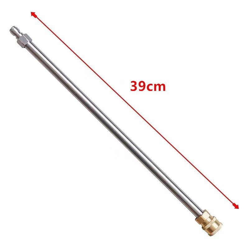 High-pressure water gun extension rod with quick plug 17inch stainless steel extension rod 1/4 male-female quick connect extension rod