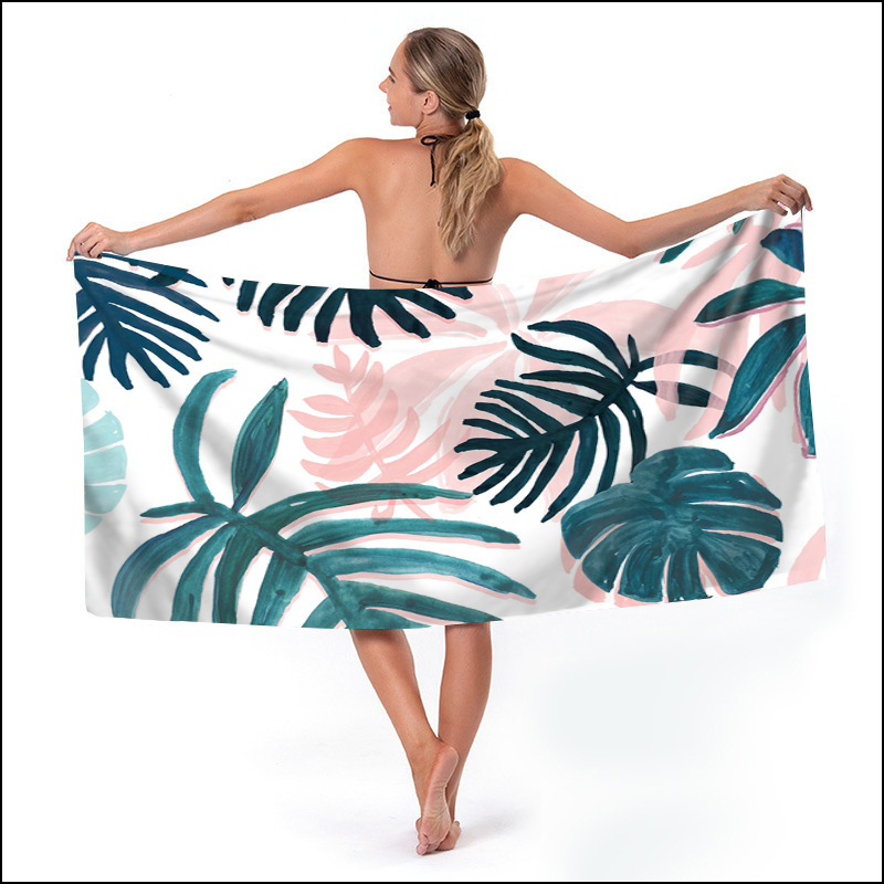 Toalla de playa de microfibra de comercio exterior transfronterizo Toalla de playa de impresión digital absorbente Toalla de baño de hotel de secado rápido toalla deportiva