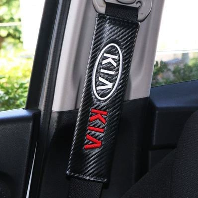shoulder pad leather carbon fiber — Seat belt shoulder pad - kia-carbon-fiber-pair-246cm