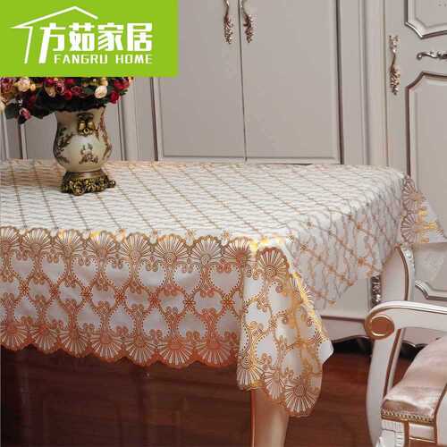 Wholesale Waterproof Tablecloth Anti-Scorch European Lace Washable Tablecloth Fabric Plastic European Tablecloth PVC Coffee Table Cloth Long