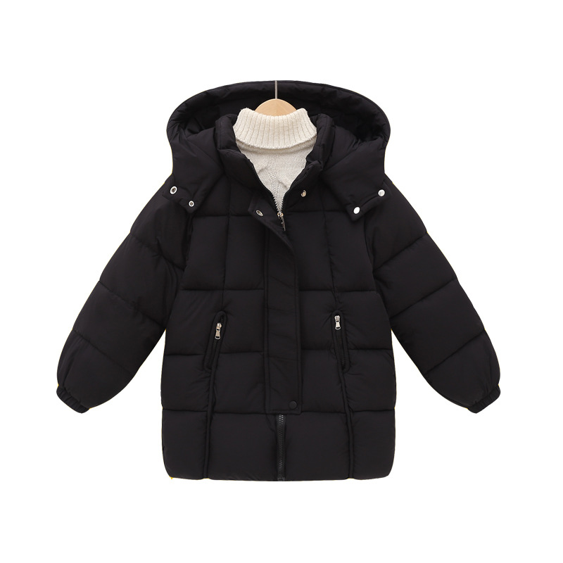 873 Ropa acolchada de longitud media para niños transfronterizos de comercio exterior, ropa acolchada de algodón gruesa para niños, ropa para niños, chaqueta acolchada cálida, de moda