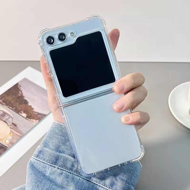 Suitable for Samsung Flip8 Mobile Phone Case, Fold8 Pure Tpu Transparent Full-Cover Soft Rubber Case, Flip 30% off Foldable Phone Case