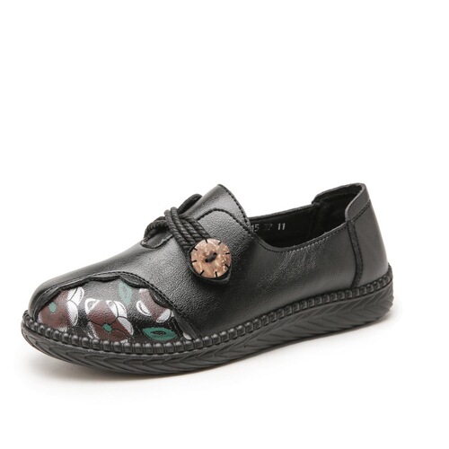 New spring and autumn mother's shoes soft-soled single shoes middle-aged and elderly women's shoes middle-aged and elderly comfortable runnyue leap month new leather shoes