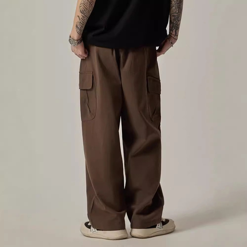 Men's Vintage Japanese Work Pants in Loose Straight Leg Wide Leg Casual Cotton Pants with New Style Trendy Brand Ins American Style