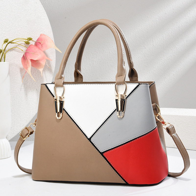 Bolso de Mujer de Gran Capacidad, Estilo Color Block, Nuevo Modelo 2025, Fabricante de Taizhou, Éxito de Ventas en Comercio Exterior Transfronterizo