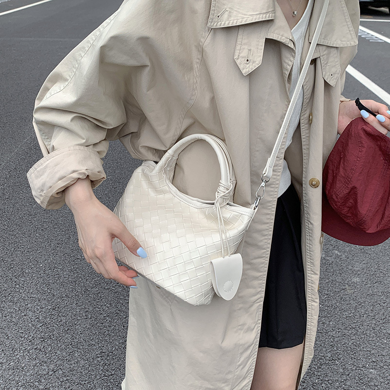 高级感简约编织包女2025新款休闲手提托特包流行单肩包洋气斜挎包|undefined
