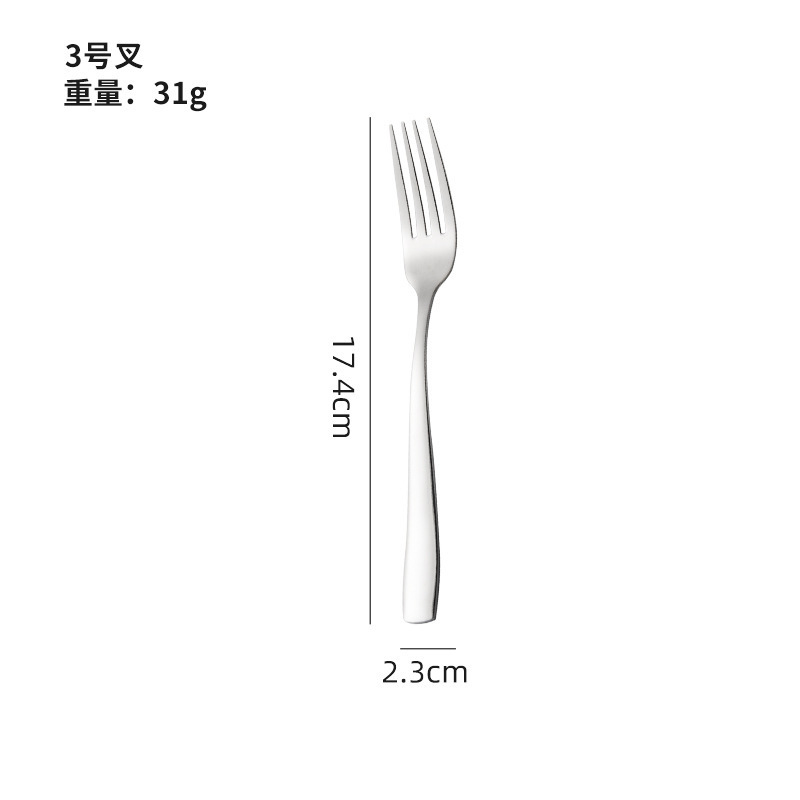 厚手304ステンレスナイフフォークスプーンセット洋食食器長柄コーヒーデザートスプーン家庭用スープスプーン|undefined