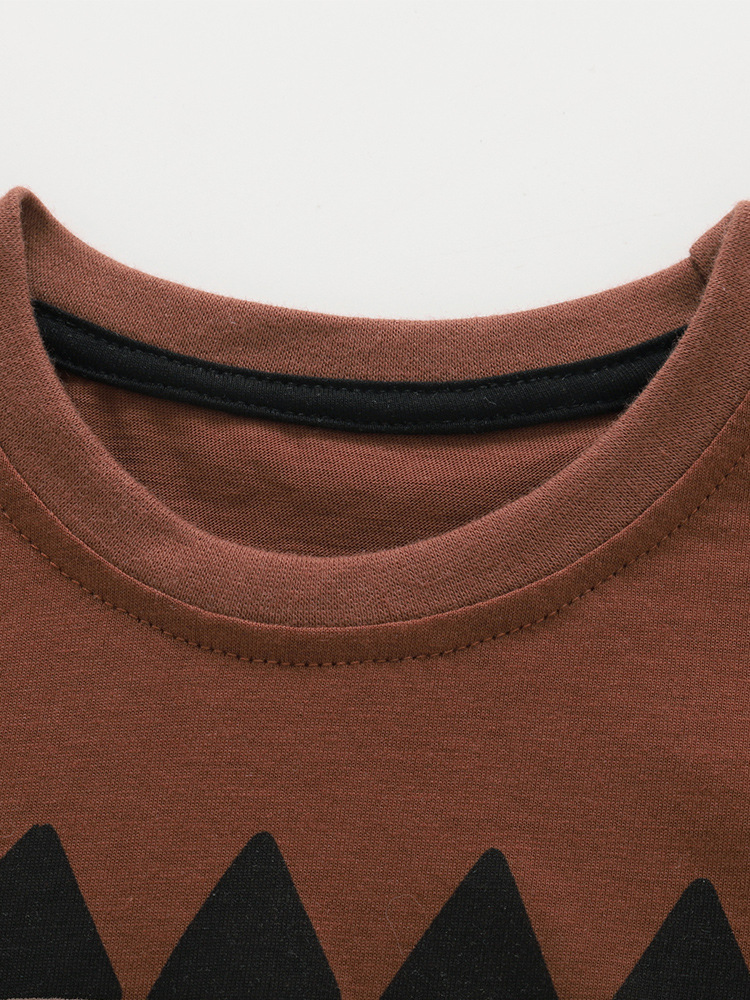 Malwee transfronterizo ropa de hogar para niños otoño y invierno nuevo estilo europeo y americano de niños de media edad cuello redondo camiseta de manga larga para niños
