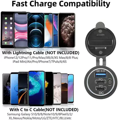 waterproof cover, vehicle charging port, Mobil şarj cihazları