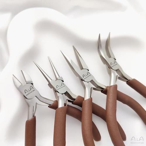 Imported carbon steel high-end handmade pliers, pointed-nose pliers, round-nose pointed pliers, curved-nose pliers, shearing pliers, diy hand-made wire winding pliers