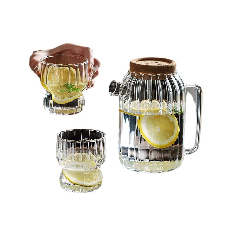 vidrio resistente al calor de alto silicio de silicio de alta capacidad hervidor de agua caliente y fría resistente a altas temperaturas jar de jugo de frutas de alto valor facial taza de agua fría de té