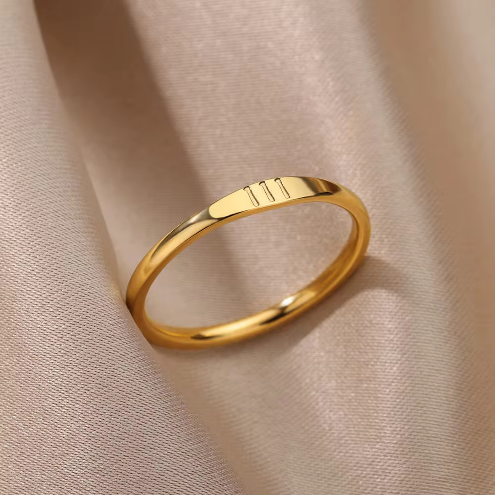 5g Weight 0.03µm-0.05µm Gold Plating Thickness PVD Coated Gold Plating Process Real Gold Plated Plating Material Rings Classification 18K Gold Plating Color 10, 7, 9 Ring Size 1 Piece Quantity Daily Occasion 304 Stainless Steel Material Number Pattern All Seasons Season Unisex Gender Simple Style Style Waterproof Non Tarnish, Plating Craft PVD Coated Real Gold Plated 18K Gold Number 304 Stainless Steel Simple Style Waterproof Non Tarnish Rings 4