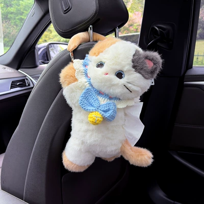 New cat-themed car tissue box, Car tissue box/set - blue-bell-bib-modelthree-color-cat-tissue-holder
