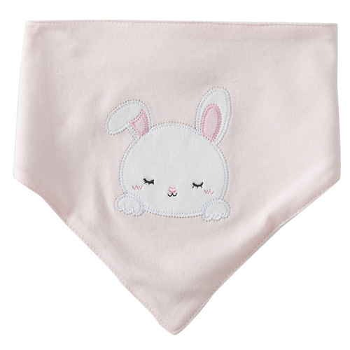 Infant Embroidered Triangular Scarf with Combed Cotton Double Layer Newborn Cartoon Bib Baby Drool Cloth Maternal and Child Products Wholesale