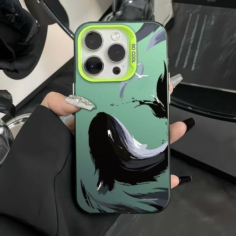 Nueva tinta ballena para iPhone 16 funda para teléfono móvil Apple 15promax/14 personalidad 13pro12 Europa y América