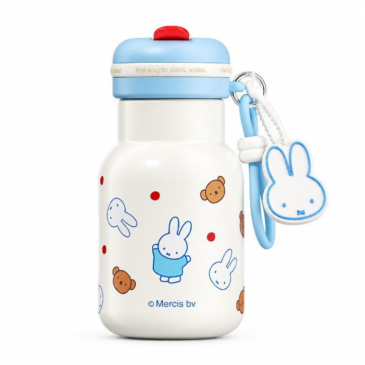 Miffy conejo de alto valor facial lindo taza térmica infantil femenina 2026 nuevo estudiante vasos de agua de paja de gran capacidad