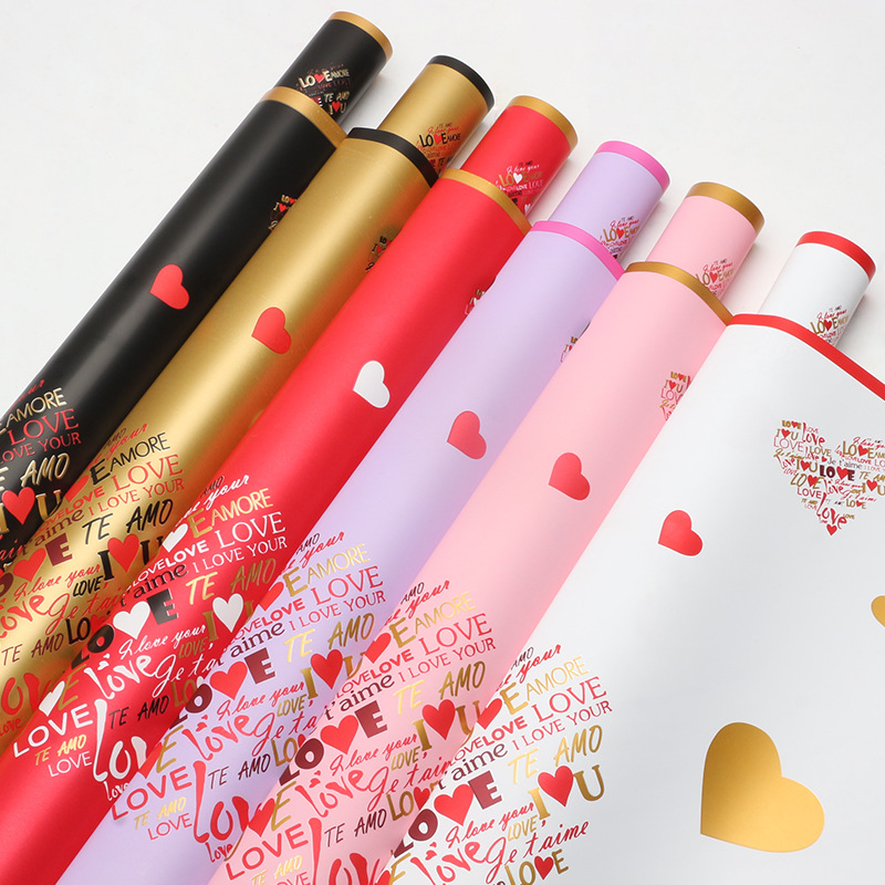 Huaxi amor lleno de flores papel de embalaje amor marco diy regalo ramo de flores materiales de florista