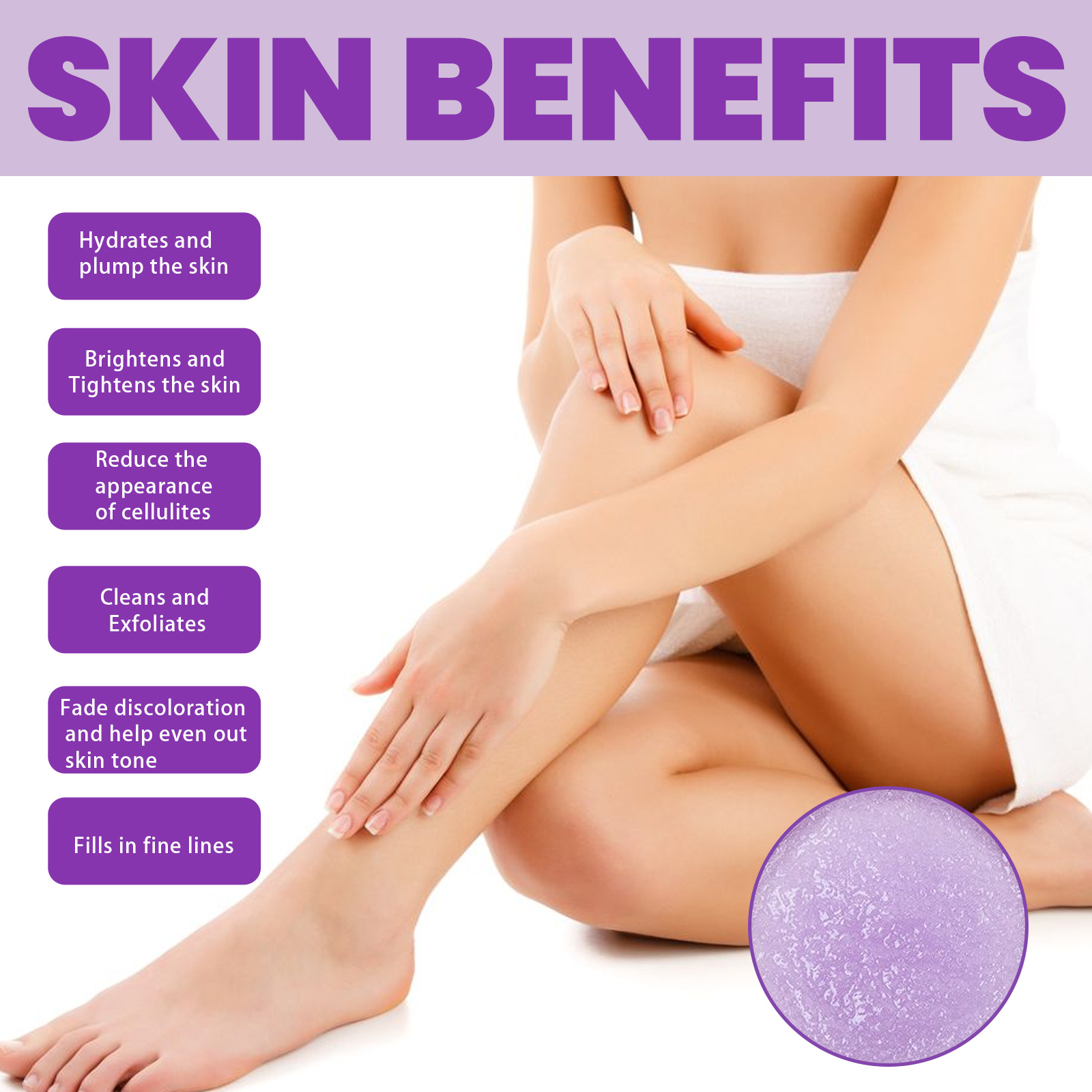 EELHOE Glitter Body Scrub Deep Cleansing Exfoliating Chicken Skin Mild Moisturizing Rejuvenating Scrub_voghion.com