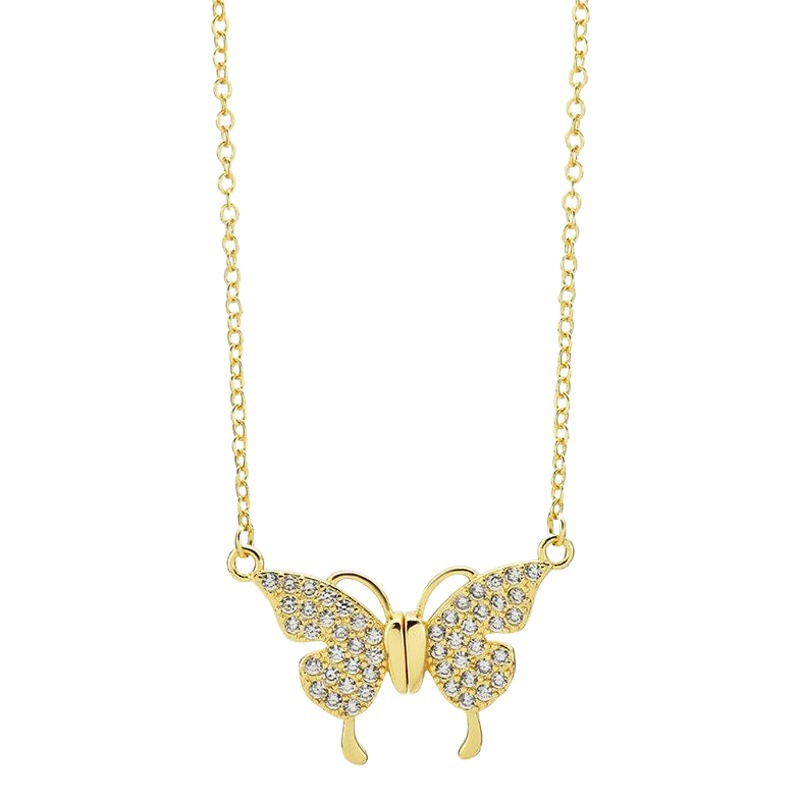 Fábrica directa mariposa collar magnético clavícula femenina cadena verano moda nicho diseño de alto grado no-colisión colgante