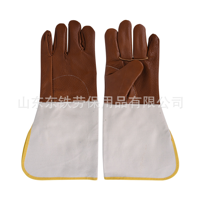 东铁厂直销/一层深色帆布袖/焊工电焊手套/耐磨/防滑/防溅/耐用