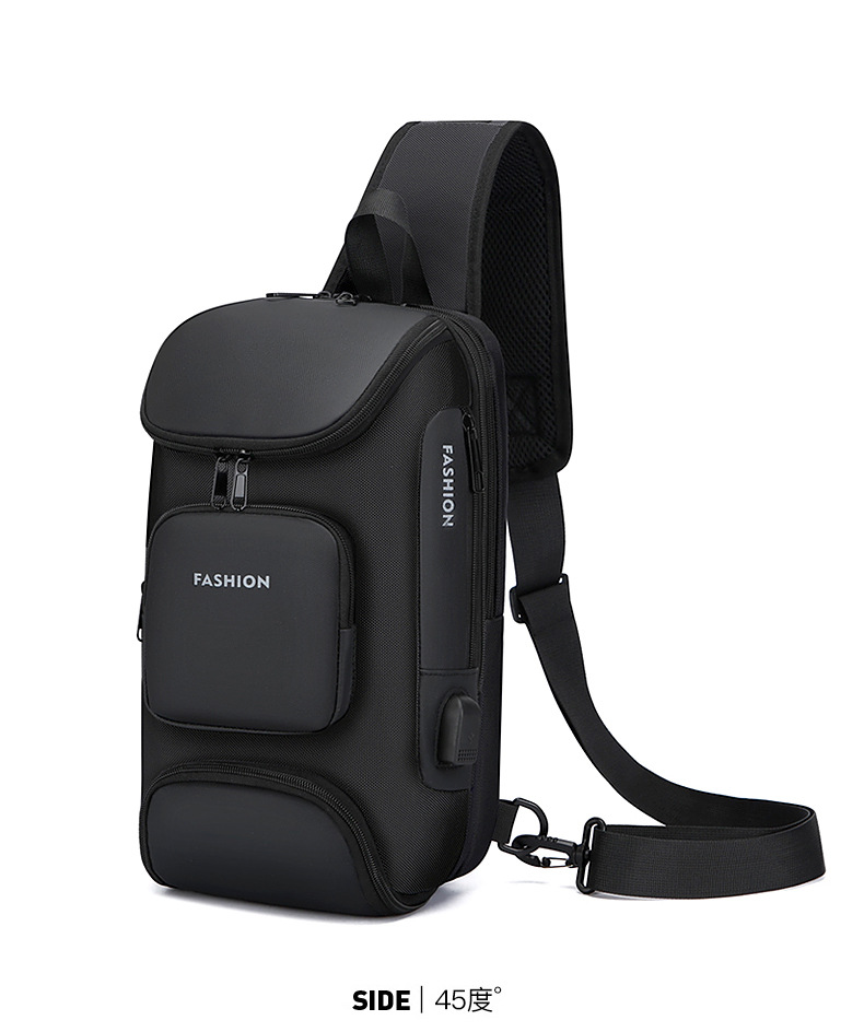 Men's chest bag, crossbody bag, men's fashionable and casual crossbody bag, crossbody backpack, single-shoulder bag, cross-border men's bag, chest bag, trendy undefined