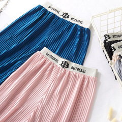 Seasonal children's wide-leg Korean-style leggings with folded letter waist wide-leg pants, sun and mosquito protection pants