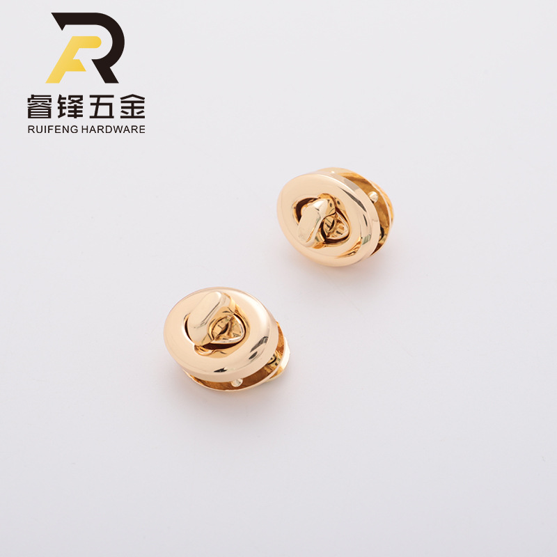 现货供应 锁扣箱包五金配件小号拧锁女包锁扣锌合金转锁配件