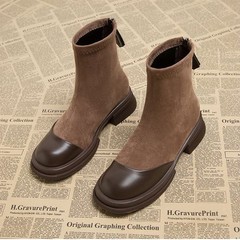 弹力马丁靴女厚底增高2025秋冬新款网红爆款小个子时尚短靴瘦瘦靴