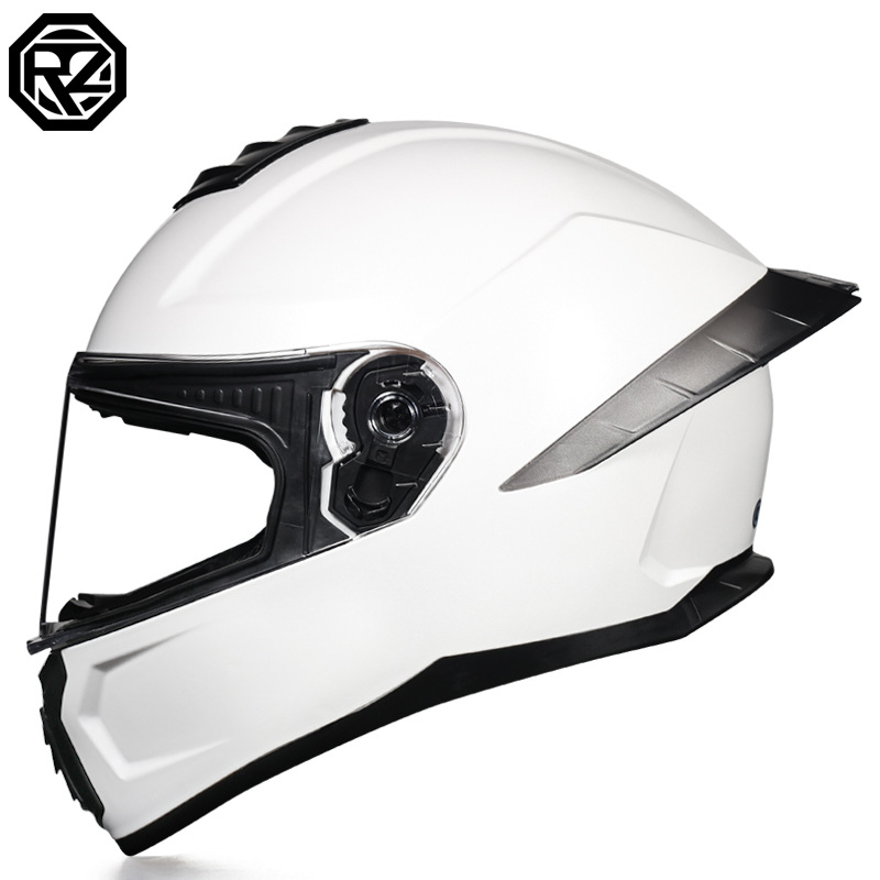 Casco de Motocicleta Certificado ORZ3c para Hombre y Mujer, Casco Integral de Doble Lente, Alerón Trasero Personalizado de Verano, Estilo Semi-Integral con Bluetooth