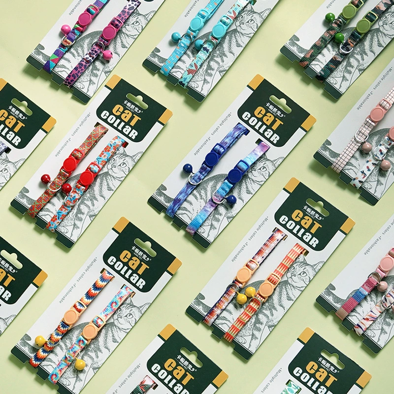 Кошачий ошейник набор колокольчик кошачья цепь кошачья шея Регулируемый котенок милый собачий ожерелье для животных оптом