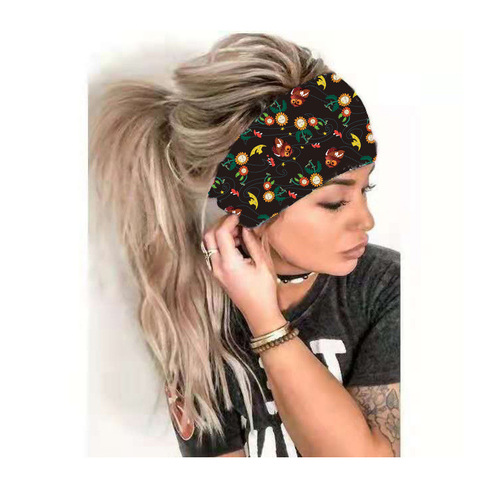Women's New Yoga Headscarf European and American Sports Sweatband Running Fitness Headband Elastic Cotton Solid Color Headband