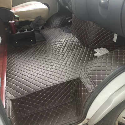 Double-layer Floor Mats Special Large – Ayaqaltılar (Kovriklər) - brown-plaid-embroidery-style