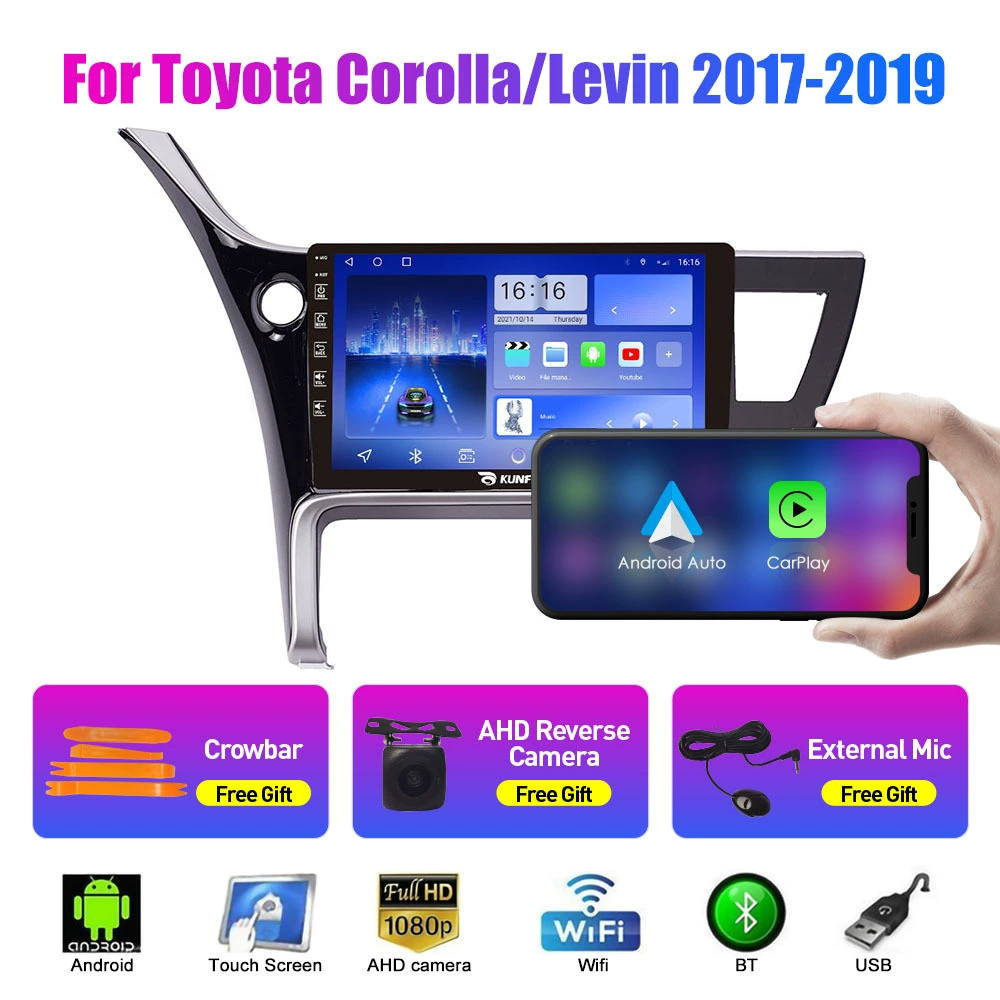 [Подходит для Toyota Corolla 2017-2019 Android навигатор с камерой заднего вида автомобильный головной блок]