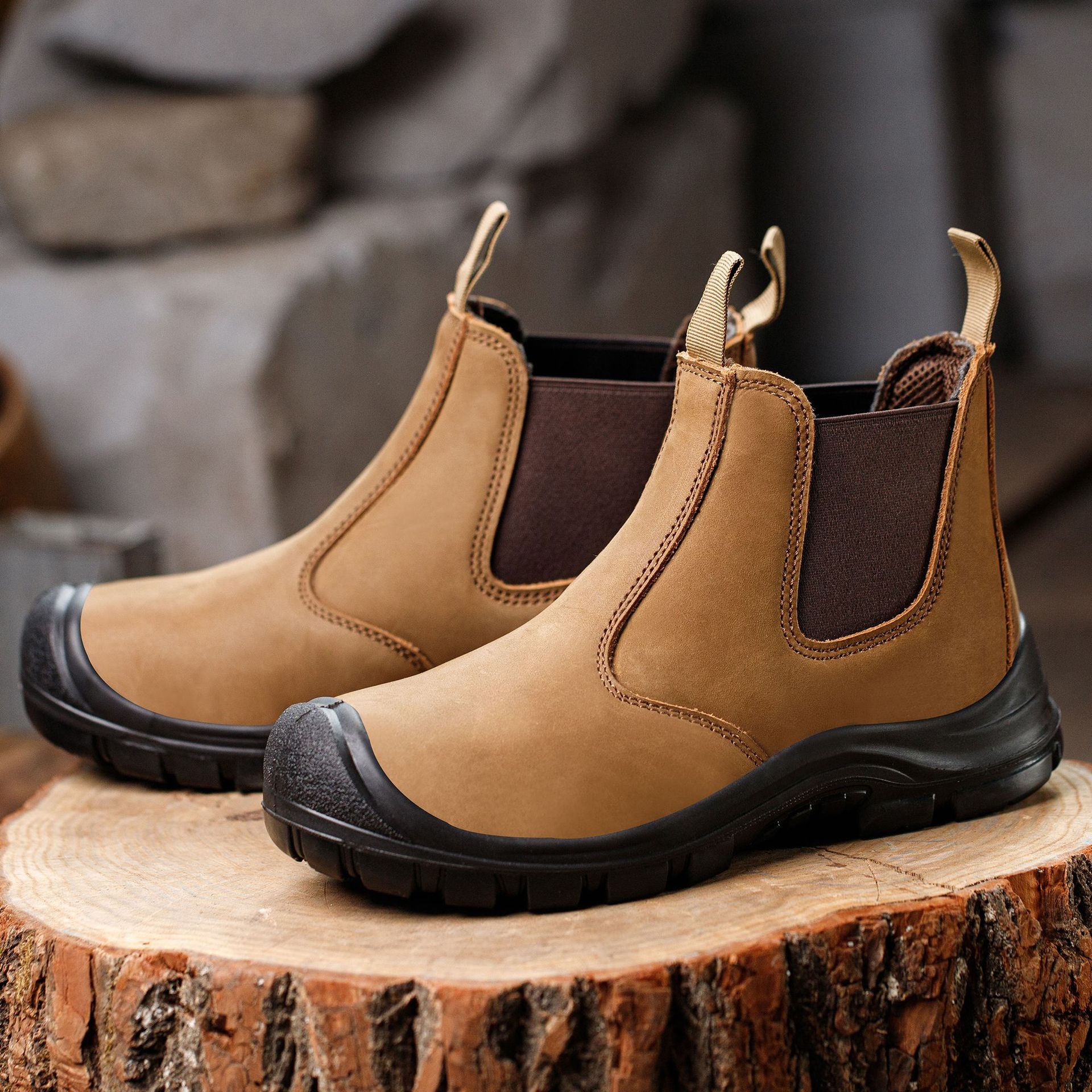 Men Special Work Shoes Men's Steel Toe Breathable Slip-On Safety Casual Fashion Work Shoes_vogvips.com