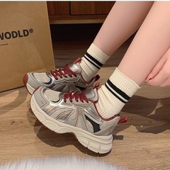 网红老爹鞋女2025春季新款网面厚底超火百搭显脚小增高休闲运动鞋