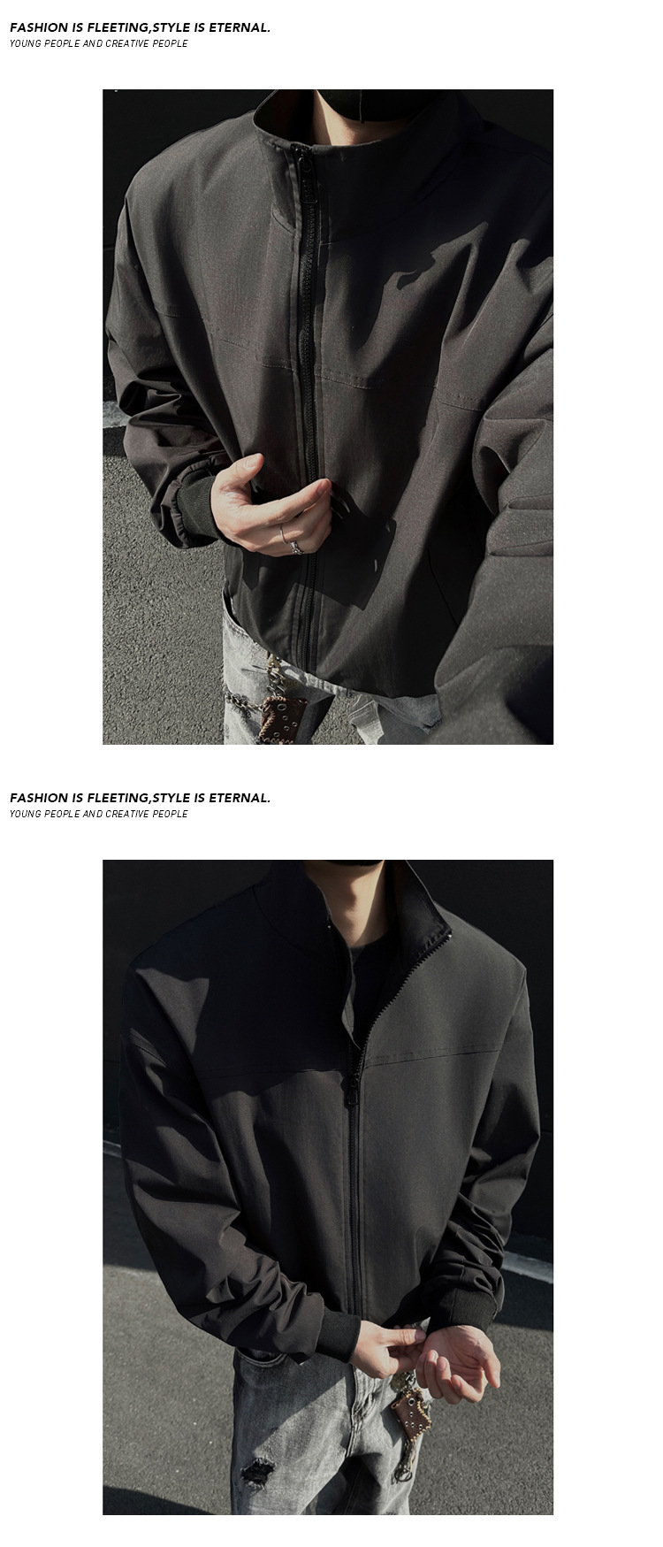 Men's American Pilot Baseball Jacket Oversized Stand Collar Coat_voghion.com